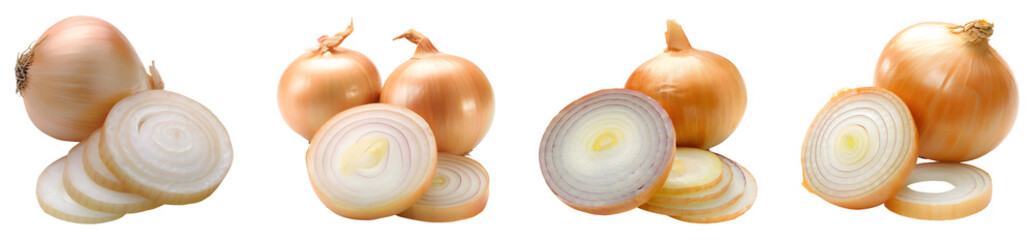 Onion, isolated, PNG set, collection