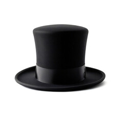 Elegant classic top hat isolated on white background