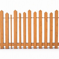 Wooden fence on white background