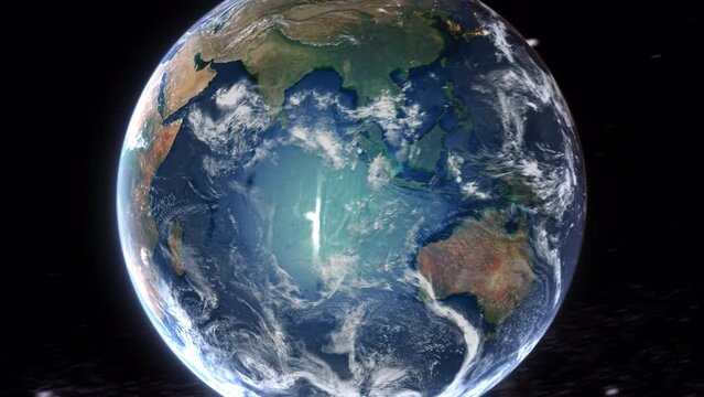 Realistic Earth From Space Zoom In Clouds Zimbabwe