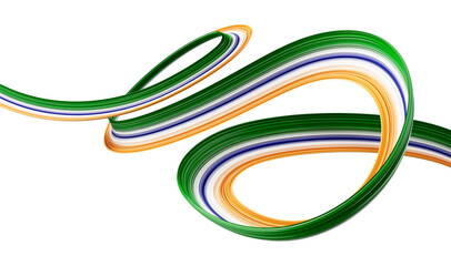 Indian flag wavy abstract background. 3d illustration
