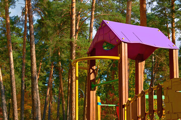 Summer spring children's playground in park