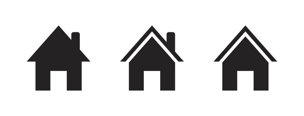 Set building icon vector in black and white colour