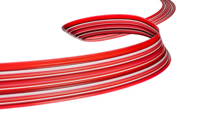 Stripes, abstract effect, paint splash, colorful curl, artistic spiral. Vivid red ribbon 3d...