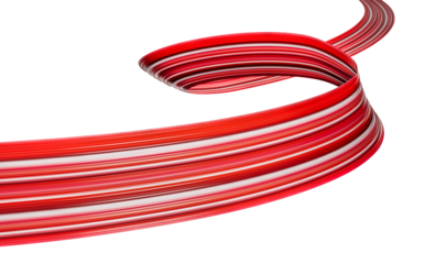 Stripes, abstract effect, paint splash, colorful curl, artistic spiral. Vivid red ribbon 3d illustration
