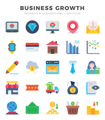 Business Growth icons set for website and mobile site and apps.