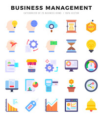Business Management Flat icons collection. Flat icons pack. Vector illustration