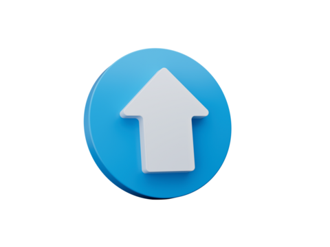 Upload sign Interface button 3d illustration

