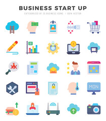 Set of Business Start Up icons. Vector Illustration.