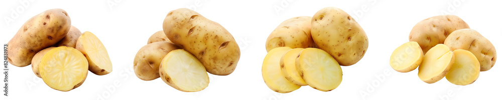 Wall mural potato, isolated, vegetable, png set, collection - Wall murals