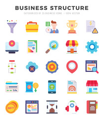 Set of Business Structure icons. Vector Illustration.