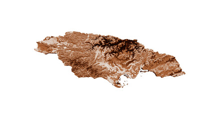 Obraz premium Map of Jamaica in old style, brown graphics in a retro style Vintage Style. High detailed 3d illustration 