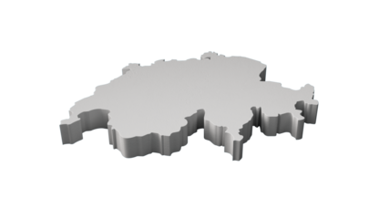 Switzerland 3D map Geography Cartography and topology Blue surface 3D illustration
