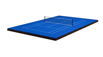 Blue hard surface tennis court and stadium full tennis sport theme 3d illustration
