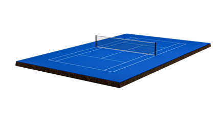 Blue hard surface tennis court and stadium full tennis sport theme 3d illustration

