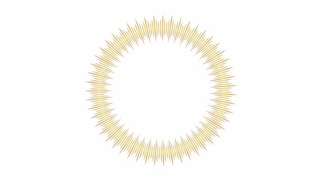 金色風の円形の集中線のアルファつきループアニメーション