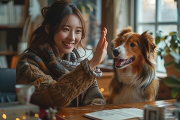 Young Women and Dogs
