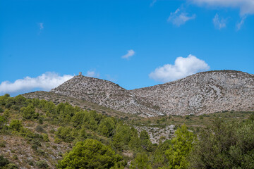 landscape with blue sky