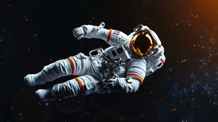 3D Rendered Image of Astronaut in Space