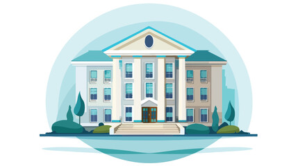Courthouse flat building icon Cartoon Vector style vector
