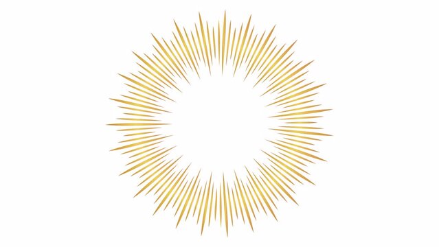 金色風の円形の集中線のアルファつきループアニメーション