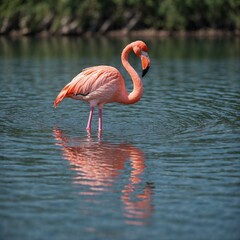 flamingo in the water