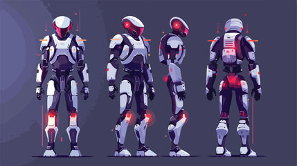 Cyborg soldier. Man in robot exoskeleton alien roboti