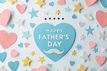 A Father's Day card featuring a mustache and hat, perfect for celebrating dad's special day.