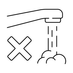 icon for saving water, a reminder to turn off the water tap