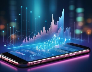 Smartphone devices data analysis, internet, digital technology, business intelligence, concept map