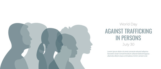 World Anti-Trafficking Day banner.Vector illustration.