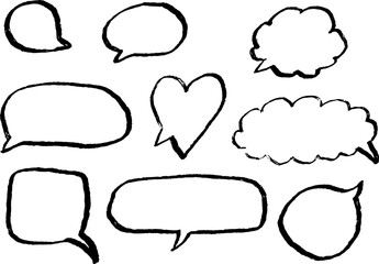 Obraz premium Grunge blob speech bubbles for school, office, social network. Doodle sketch vector illustration. 