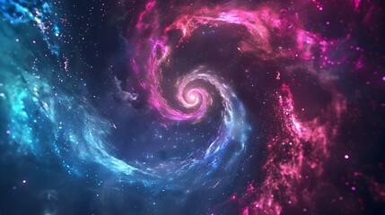 Mesmerizing Cosmic Vortex of Glowing Neon Hues in the Boundless Universe