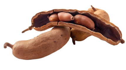 A detailed view of a seed pod housing eggs inside of it