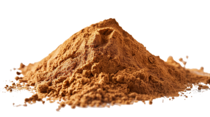 A sizeable mound of rich cocoa powder sits atop a clean white surface, ready for use in baking or cooking