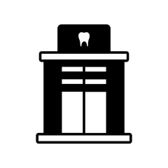 Dental clinic icon. black fill icon