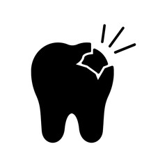 Dental care icon. black fill icon