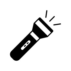 Flash light icon. black fill icon