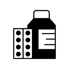 Medicament icon. black fill icon