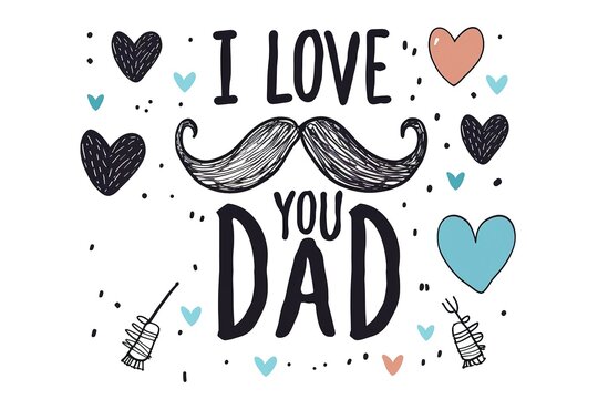 A Father's Day card featuring a mustache and hat, perfect for celebrating dad's special day.