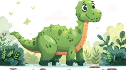 Vibrant D Cartoon Dinosaur A Timeless for Education and