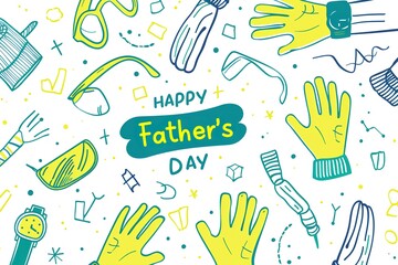 A Father's Day card featuring a mustache and hat, perfect for celebrating dad's special day.