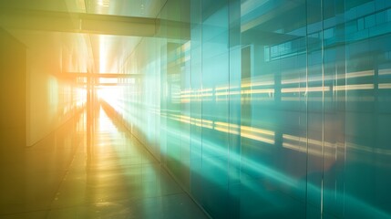 Neon light abstract background. Tunnel or corridor pink blue neon glow lights. Laser lines and LED technology create glow. Cyber club neon light stage room. Data transfer. Fast network