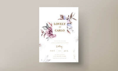 Beautiful floral engagement invitation template