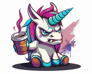 Einhorn mit Kaffee