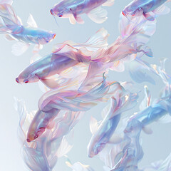 Obraz premium colorful fish, iridescent fish, underwater scene, 