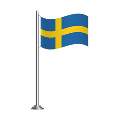 The national flag of Sweden.

