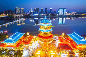 Light show at Zhuzhou Branch Pavilion in China
