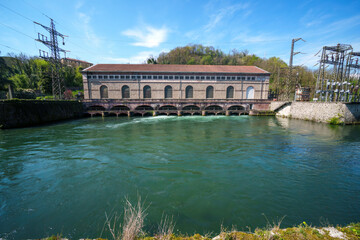 Hydroelectric power plant Bertini along the Adda river, Italy