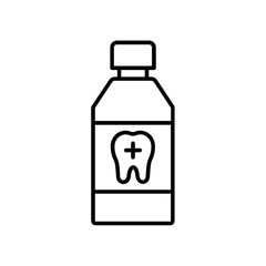 alcohol for tooth icon. outline icon